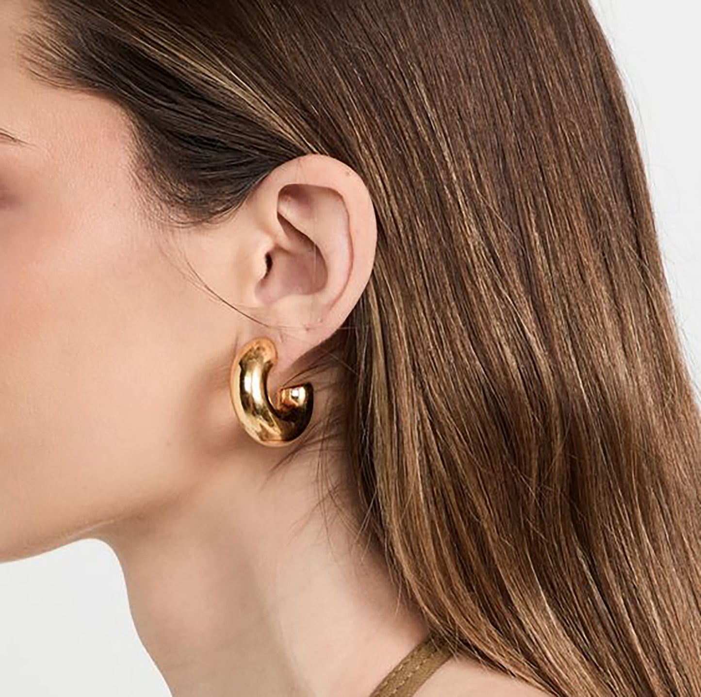 earrings, gold earrings for women, gold stud earrings, gold statement earrings, Hoop earrings for women, gold earrings for women, small hoops, big hoop earrings ON MODEL