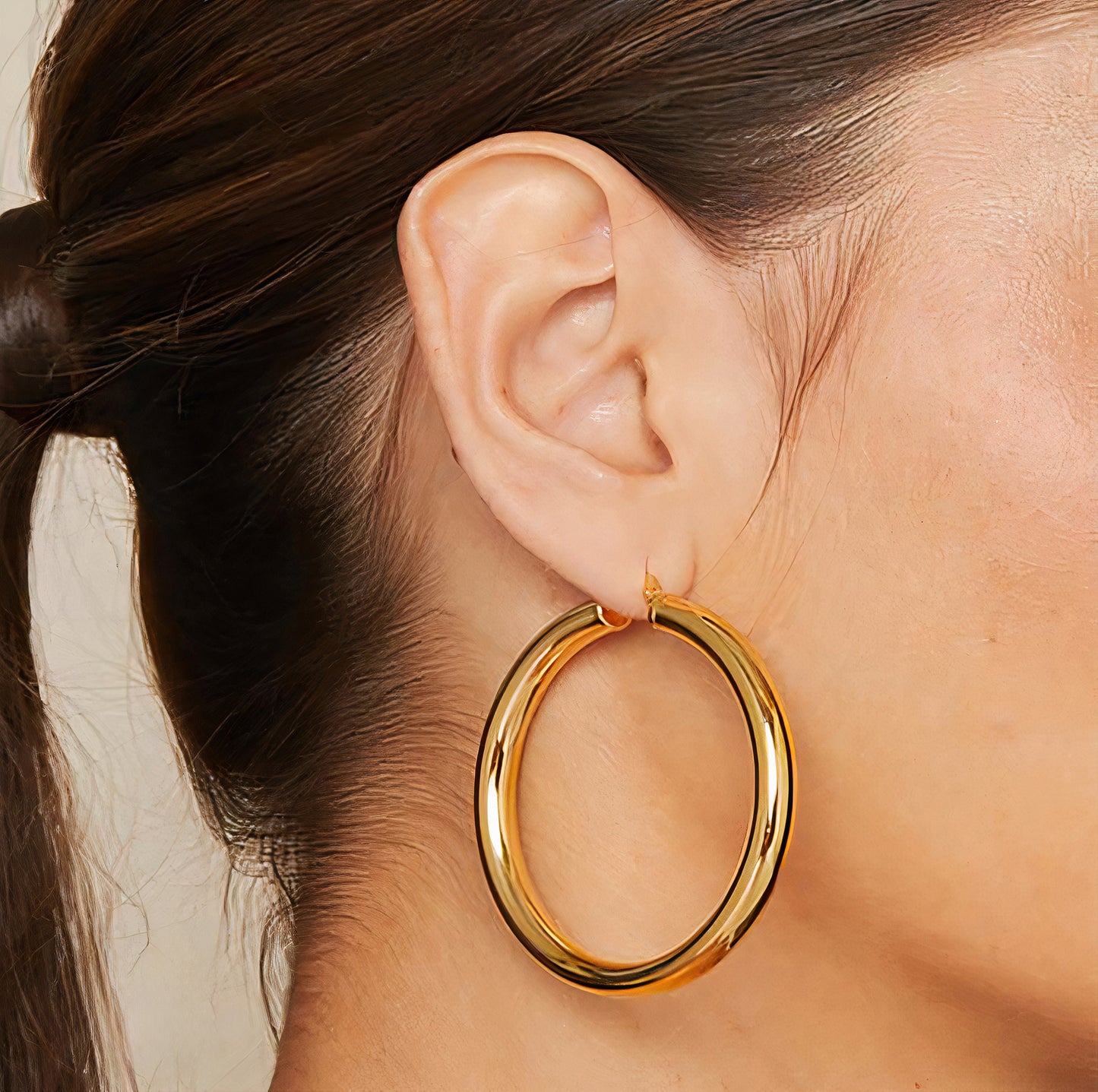 earrings, gold earrings for women, gold stud earrings, gold statement earrings, Hoop earrings for women, gold earrings for women, small hoops, big hoop earrings on model