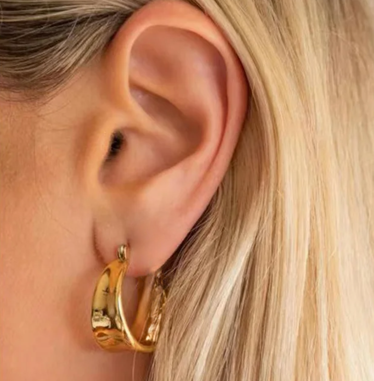 earrings, gold earrings for women, gold stud earrings, gold statement earrings, Hoop earrings for women, gold earrings for women, small hoops, big hoop earrings on model