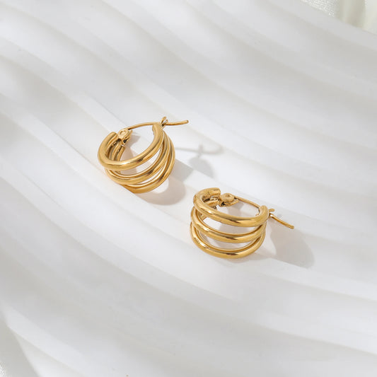 Mia Gold Layered Earrings