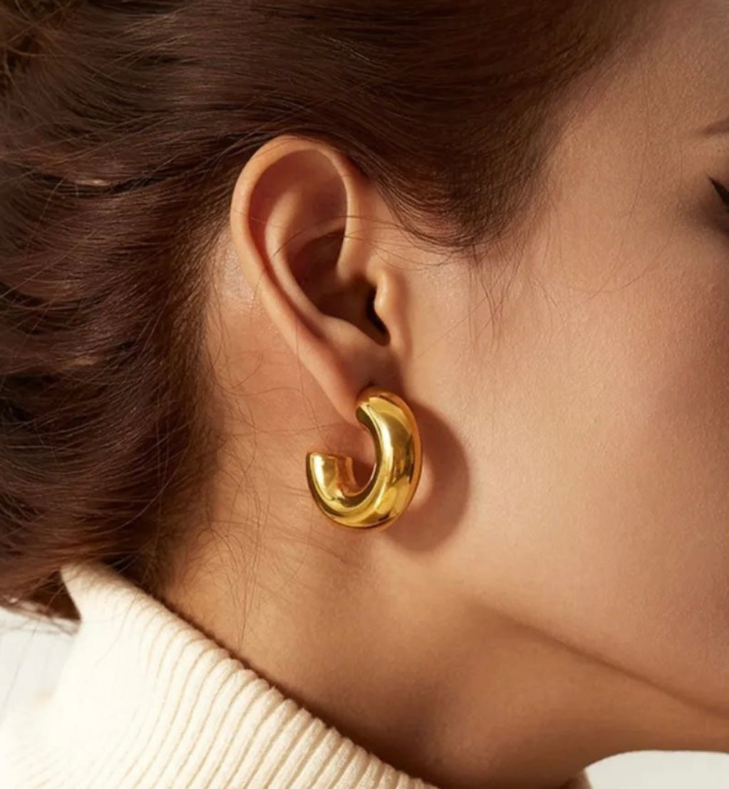 Isla Gold Chunky Hoop Earrings