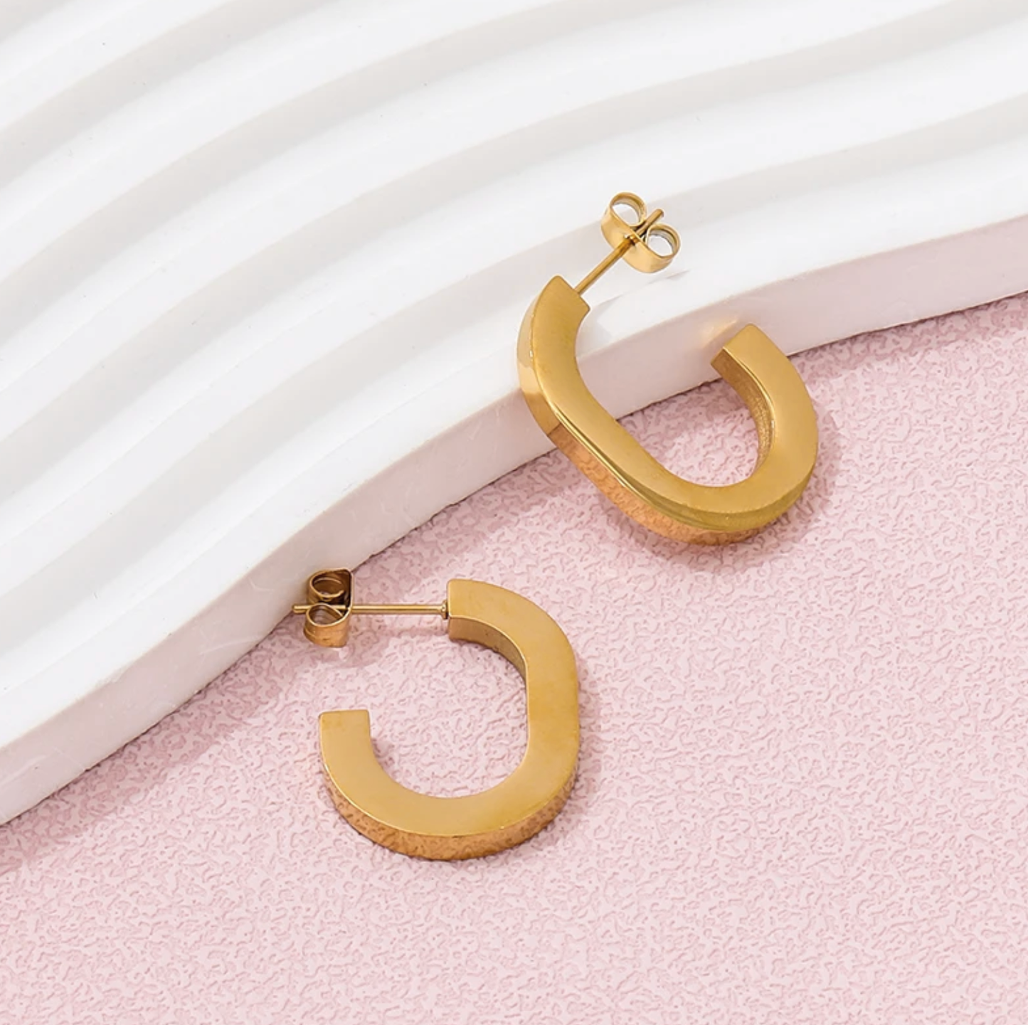 Charlotte Gold  C Hoop Earrings