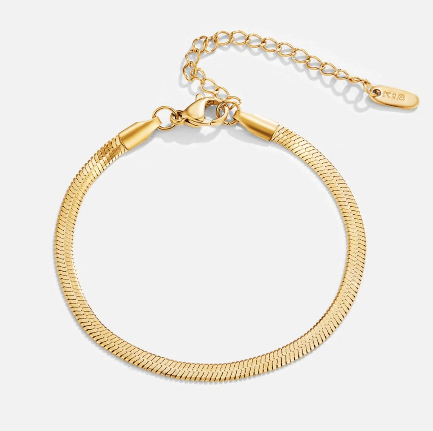 Amy Gold Herringbone Chain Bracelet