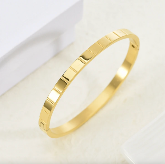 Chocolate Bar Gold  Bangle Bracelet